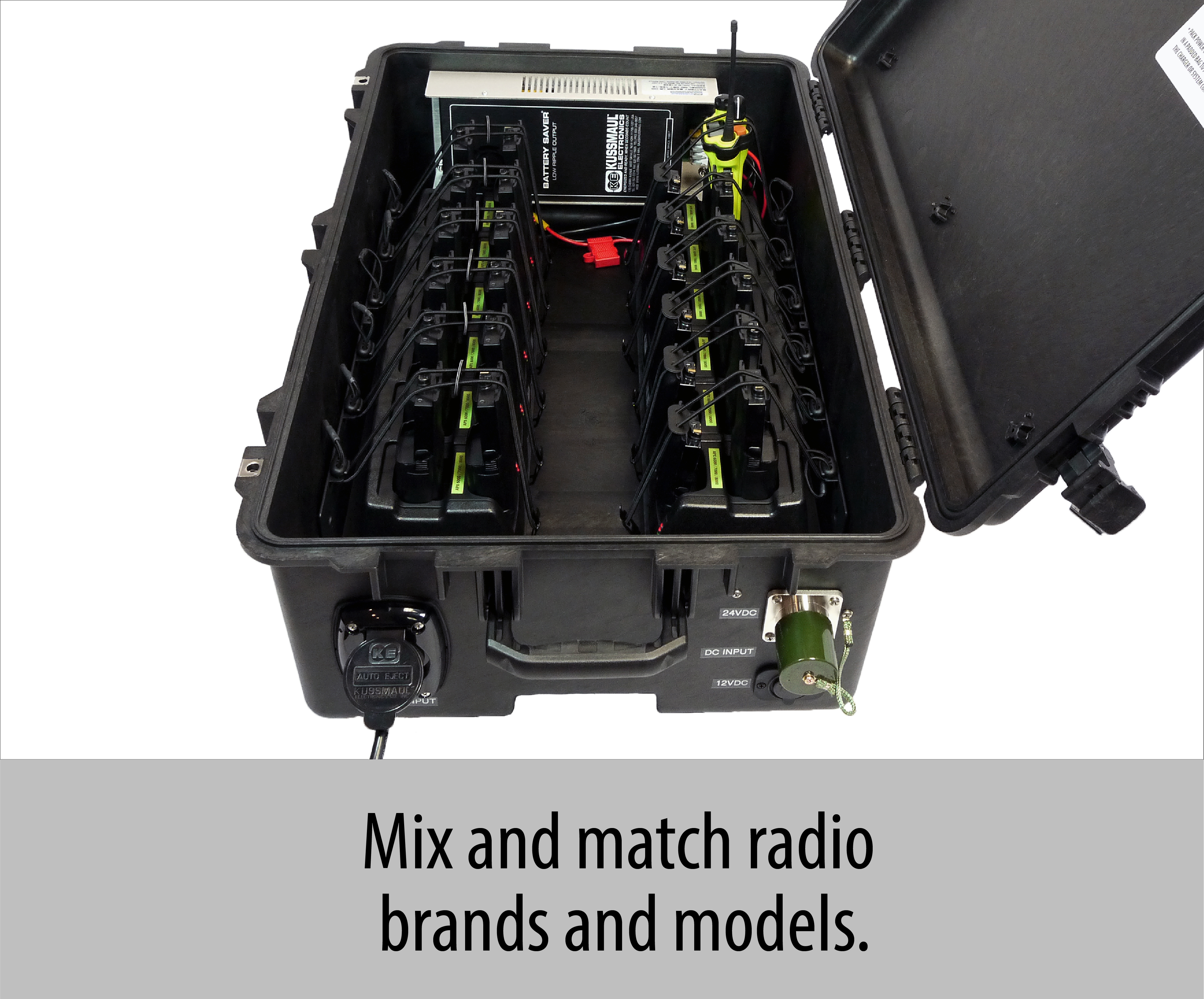 portable radio charging case